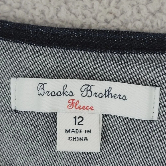 Brooks Brothers Fleece Denim Button-Front Dress Size 12 Kids 100% Cotton 20CT - Picture 4 of 7